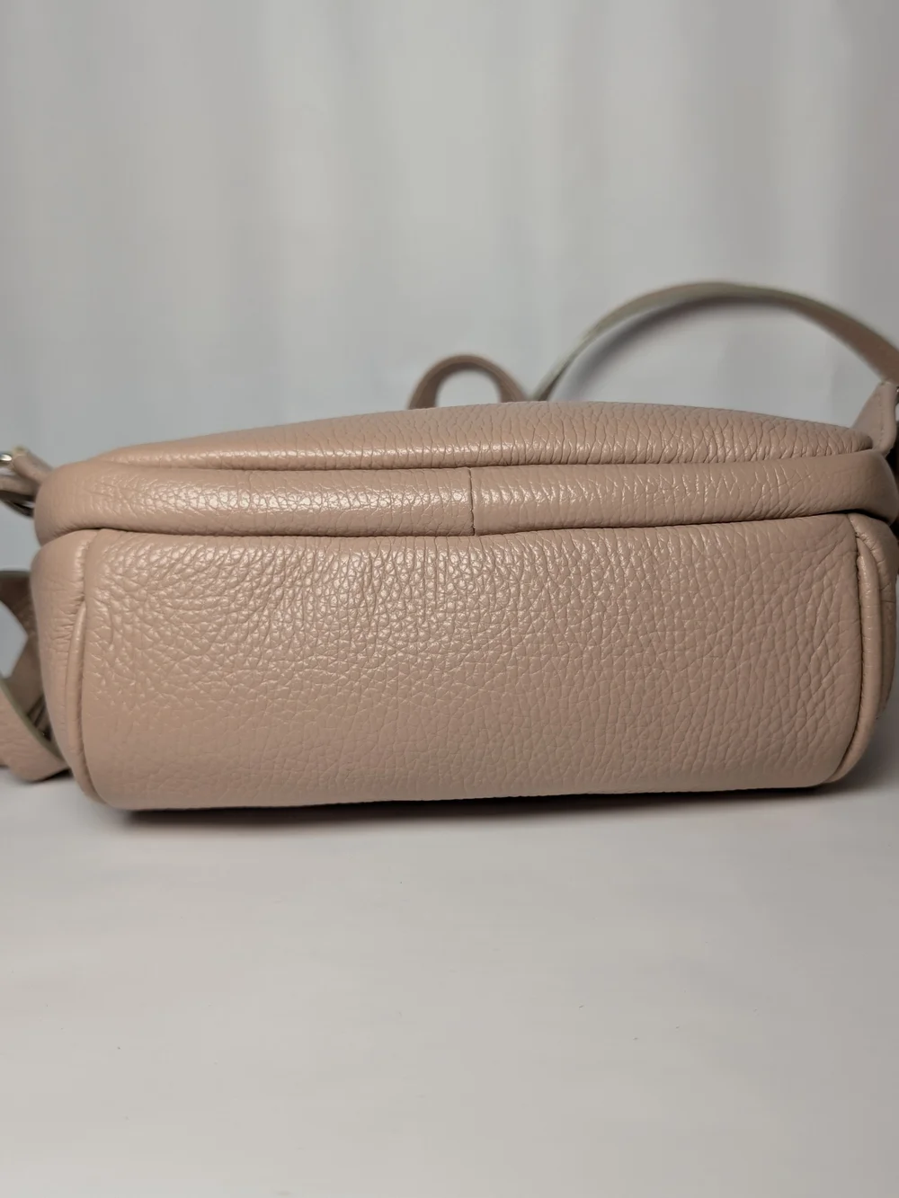 Women's Blush Pink Leather Backpack with Tassel